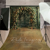 Aperturee - Aperturee Greenery Floral Arch Green Retro Wall Sweep Backdrop